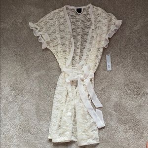 White Lace Robe - Perfect for bachelorette / bride gift!